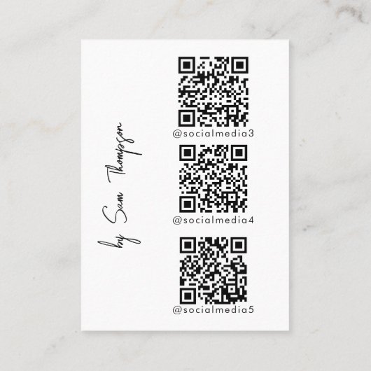 QRコード6スキャン可能なウェブサイトとソーシャルメディアのリンク コーリングカード (裏面)