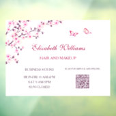 QRコード |さくらんぼピンク白 ウィンドウサイン (シート3)