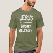 QRコード イエス・キリスト 解放 信仰 キリスト教 Tシャツ (正面)