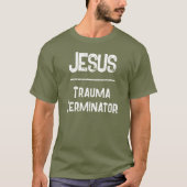QRコード イエス - トラウマ終結 �聖書 Tシャツ (正面)