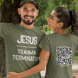 QRコード イエス - トラウマ終結 �聖書 Tシャツ
