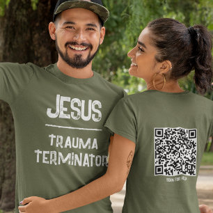 QRコード イエス - トラウマ終結 �聖書 Tシャツ