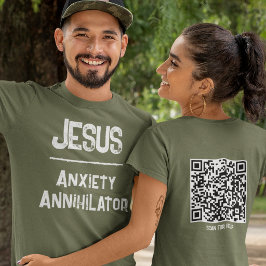 QRコード イエス - 不安を一掃 苦悩からの自由 Tシャツ