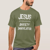 QRコード イエス - 不安を一掃 苦悩からの自由 Tシャツ (正面)