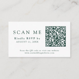 QRコード ウェディングサイト エメラルドグリーン ウェディング RSVP エンクロージャーカード