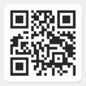 QRコード - ウェブサイトのURLを入力するだけ - スクエアシール (正面)