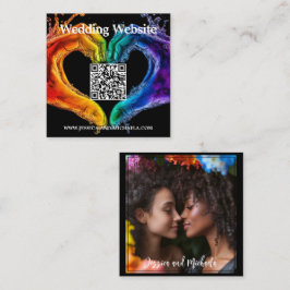 🌈❤️QRコード+ウエディング詳細「Heart+of+Pride」ウエディング エンクロージャーカード