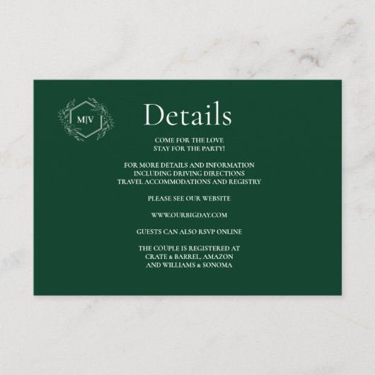 QRコード エメラルドグリーン 封筒 カード 詳細 (正面)