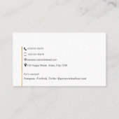 QRコード、エレガントトレンディーモダン金ゴールド 名刺 (裏面)