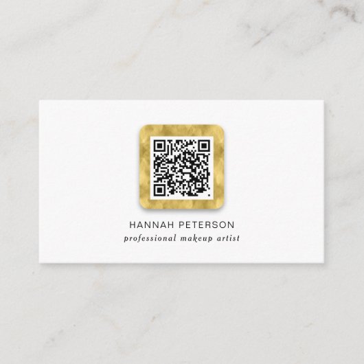QRコード、エレガントトレンディーモダン金ゴールド 名刺 (正面)