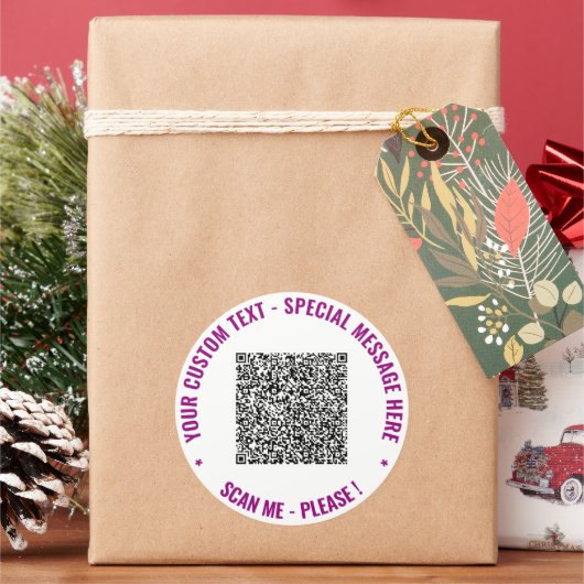 QRコード カスタムテキスト ステッカー 色を選ぶ (クリスマス)