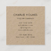 QRコード | クラフ素朴トモダンミニマルプロフェッショナル スクエア名刺 (裏面)