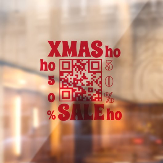 QRコード クリスマスセール ho ho ho 50%オフ ウィンドウサイン (シート2)