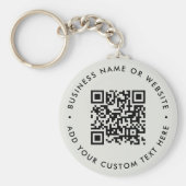 QRコード |クリーンシンプルグレー予算 キーホルダー (正面)