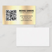 QRコード | ゴールデンメタリック背景名刺 名刺 (正面/裏面)