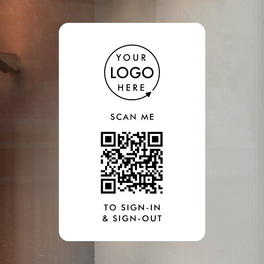 QRコード サインイン | 来訪者 職員 受付 白 ウィンドウサイン