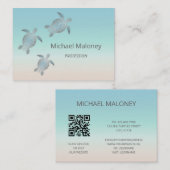 QRコード |シルバーシーカメターコイズ沿岸 名刺 (正面/裏面)