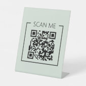 QRコード スキャン ミー セージグリーン ビジネス 台座サイン (正面)