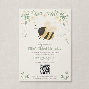 QRコード ストーリーブック ハチミツのミツバチ 子供 誕生日 招待状