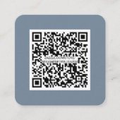 QRコード – ソーシャルメディア – モダンシンプル – 埃っぽい青 スクエア名刺 (正面)