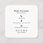 QRコード – ソーシャルメディモダンア – 白黒 スクエア名刺 (裏面)