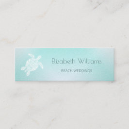 QRコード | ターコイズ ホワイト タートル ビーチ テーマ スキニー名刺