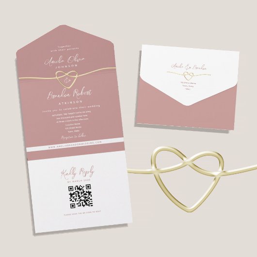 QRコード ダスティローズの結婚式 オールインワン招待状