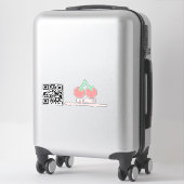 QRコード チェリー ビジネス 名前 車 ステッカー シール (スーツケース)