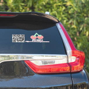 QRコード チェリー ビジネス 名前 車 ステッカー シール