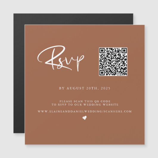 QRコード テラコッタ 写真 RSVP カード (正面/裏面)