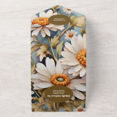 QRコード　ナチュラル　水彩　白いデイジー　ウェディング オールインワン招待状 (外側)