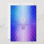 QRコード バット・ミツバ・レトロ ブルー パープル グラデーション ファン 招待状 (裏面)