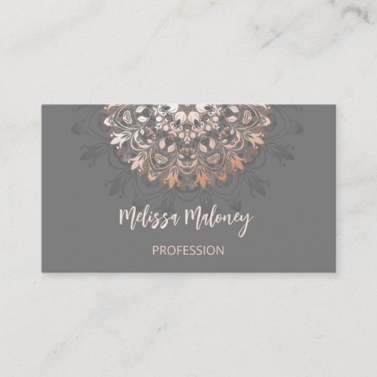 QRコード |バラ金ゴールドグレーフローラ曼荼羅 名刺 (正面)