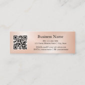 QRコード |バラ金ゴールドブラックフローラ曼荼羅 スキニー名刺 (裏面)