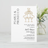 QRコード パールとプロセッコ ブライダルシャワー 招待状 (スタンド正面)