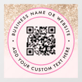 QRコード | ビジネスミニマルスキャナブルラウンド ウィンドウサイン (シート)