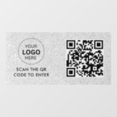 QRコード | ビジネスミニマルスキャナブルラウンド ウィンドウサイン (シート)