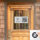 QRコード | ビジネスミニマルスキャナブルラウンド ウィンドウサイン (ホームデコレーション)