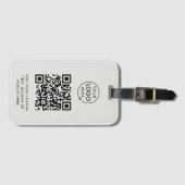 QRコード |ビジネスロゴプロフェッショナルシンプルグレー ラゲッジタグ (正面横)