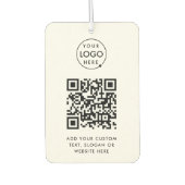 QRコード |ビジネスロゴプロフェッショナルシンプル白 カーエアーフレッシュナー (正面)