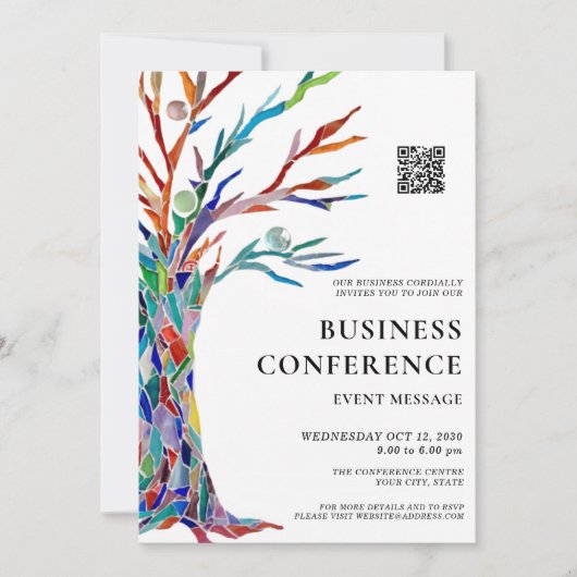 QRコード ビジネス カンファレンス 招待状 (正面)