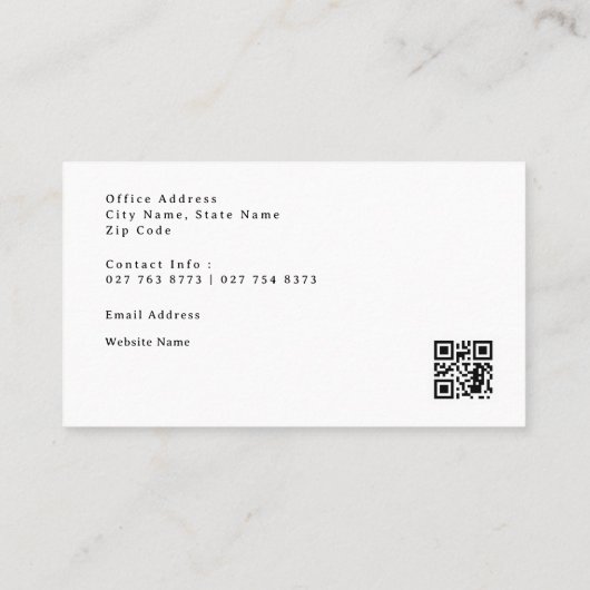 QRコード・ビジネス・カードを使用した政治キャンペーン 名刺 (裏面)