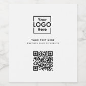 QRコード ビジネス ロゴ 白い 法人 ワインラベル (シングルラベル)