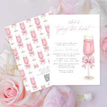QRコード ピンクのリボン シーズタイイングザノット ブライダルシャワー
