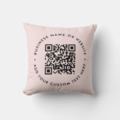 QRコード |ピンクビジネスモダンフェミニンガーリー クッション (正面)