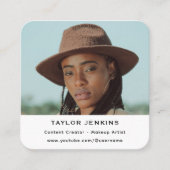 QRコード フォロー ミー インフルエンサー コンテンツクリエーター 写真 スクエア名刺 (正面)