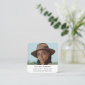 QRコード フォロー ミー インフルエンサー コンテンツクリエーター 写真 スクエア名刺 (スタンド正面)