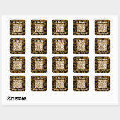 QRコード ブラウン グルービー 遺失物 スクエアシール (シート)