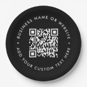 QRコード |ブラックビジネスモダンの企業のイベント ペーパープレート (正面)