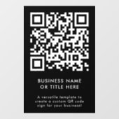QRコード |ブラックモダンミニマルシンプル主義 ウィンドウサイン (シート)